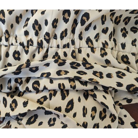 Chico's Shirtdress 4 Tan Black Leopard Print Knee Length V-Neck Mob Wife NEW - Picture 5 of 9